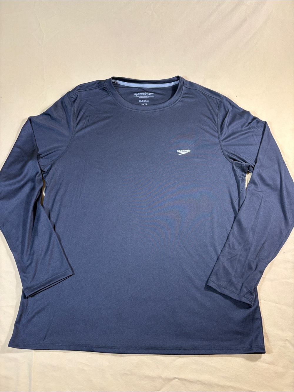 Speedo Men’s Black TurboDRI Long Sleeve Swim Shirt UPF 50+ Block The Burn NWT